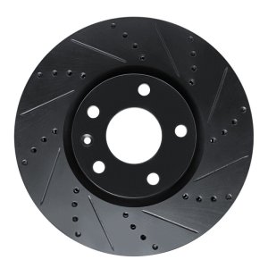 Chevrolet Corvette Brake Rotor (1) - Front Right - R1 Concepts - Drilled & Slotted - Black - `14-`19